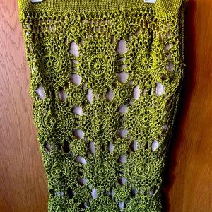 Eva Mendes Green Crocheted Eyelid Skirt sz L 12/14